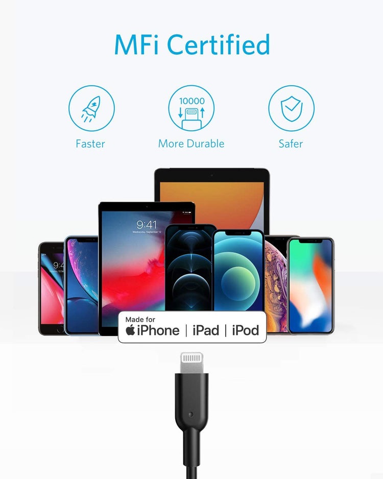 Anker 321 USB-C to Lightning Cable ((3 ft / 6 ft / 10 ft) Kabel Schwarz | KB843434M2