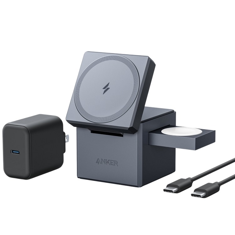 Anker 3-in-1 Cube with MagSafe Kabellose Ladegeräte Grau | JN055415C0