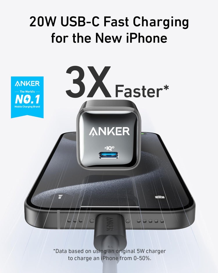 Anker 511 Charger ((Nano Pro) with 6 ft USB-C Cable Ladegeräte Schwarz | DW651155E4