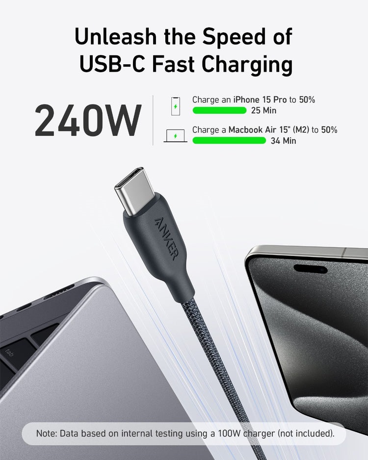 Anker 543 USB-C to USB-C Cable ((Bio-Braided) Kabel Schwarz | IL833893X8
