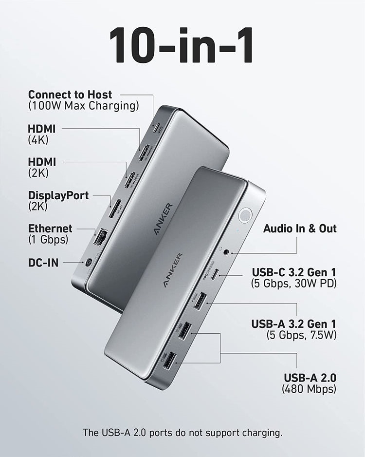 Anker 563 USB-C Docking Station ((10-in-1) Hubs and Docks Grau | NF873507Q2