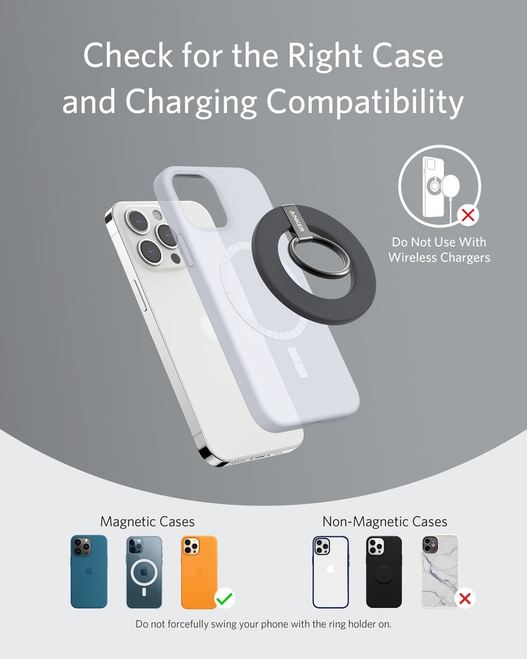 Anker 610 Magnetic Phone Grip ((MagGo) Kabellose Ladegeräte Schwarz | AF735933M8