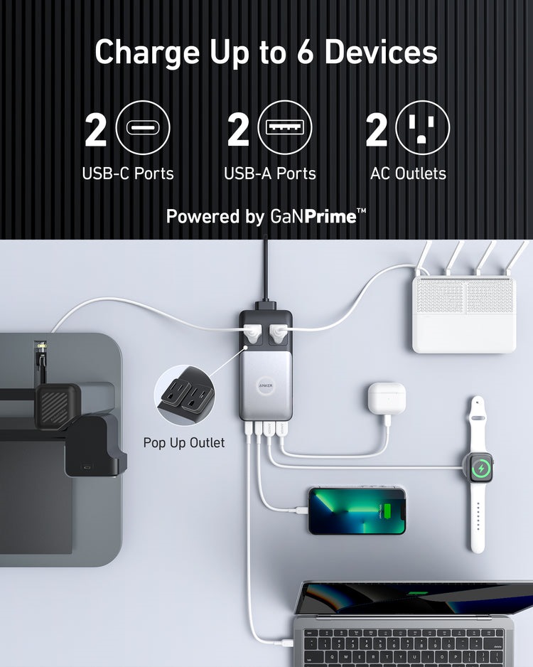 Anker 727 Charging Station ((GaNPrime 100W) AC Power Grau | ZC003550G1
