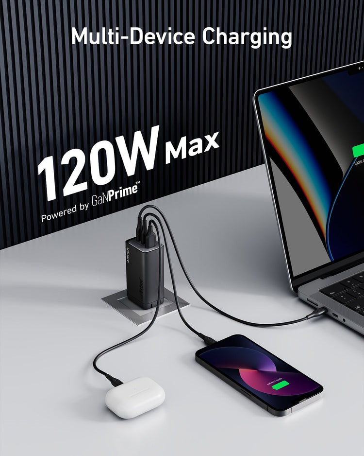 Anker 737 Charger ((GaNPrime 120W) Ladegeräte Schwarz | RA275277G3