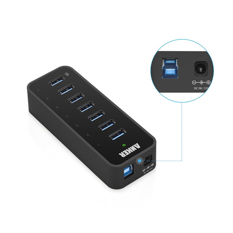 Anker 7-Port USB 3.0 Hub Hubs and Docks Schwarz | JZ548434M5
