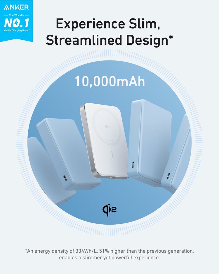 Anker MagGo Power Bank ((10K, Slim) Powerbanks Weiß | GZ268116G2