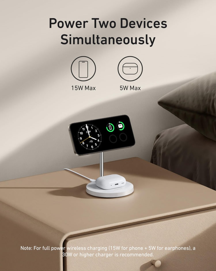 Anker MagGo Wireless Charger ((2-in-1, Stand) Kabellose Ladegeräte Weiß | NM797699Y4