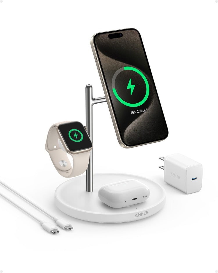 Anker MagGo Wireless Charging Station ((3-in-1 Stand) Kabellose Ladegeräte Weiß | AV236803P7