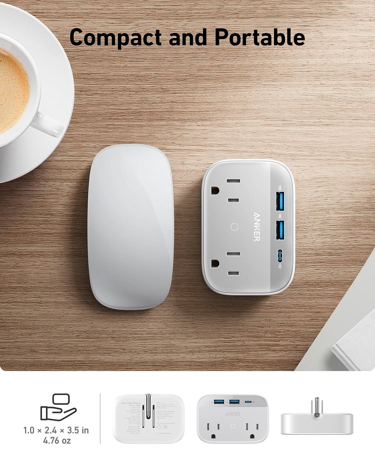 Anker Outlet Extender ((5-in-1, 30W) AC Power Weiß | OH270107D3