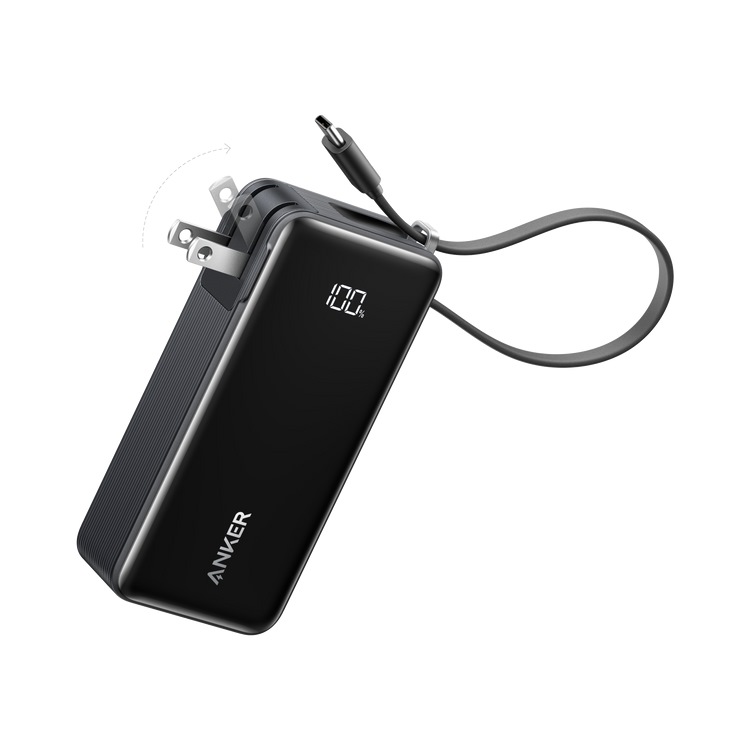 Anker Power Bank ((10K, Fusion, Built-In Cable) Powerbanks Schwarz | IF336463P8