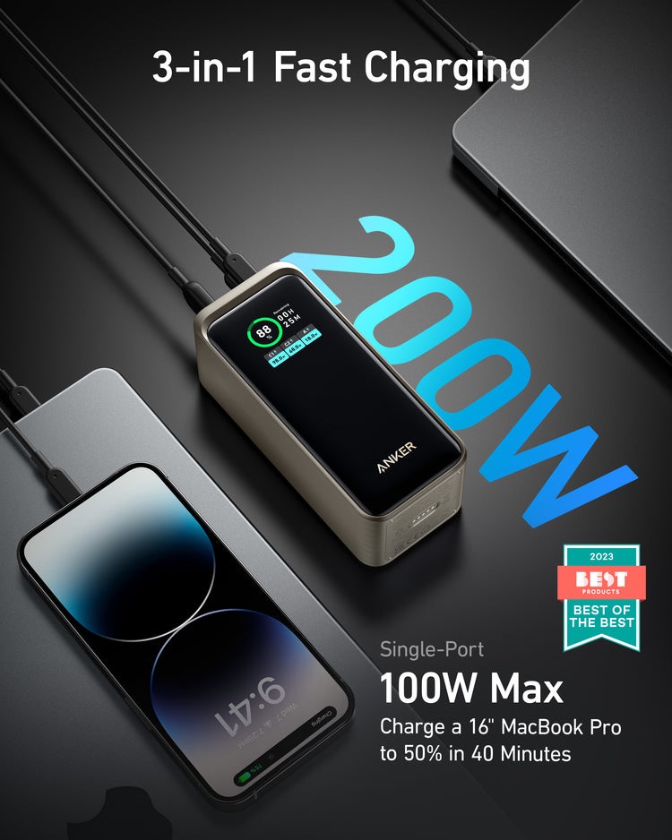 Anker Prime 20,000mAh Power Bank ((200W) Powerbanks Schwarz | MT100260U1