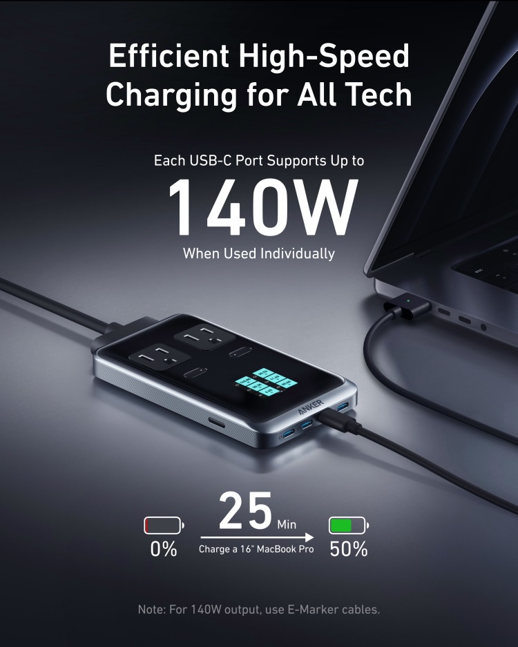 Anker Prime Charging Station ((8-in-1, 240W) AC Power Schwarz | LY224622G6