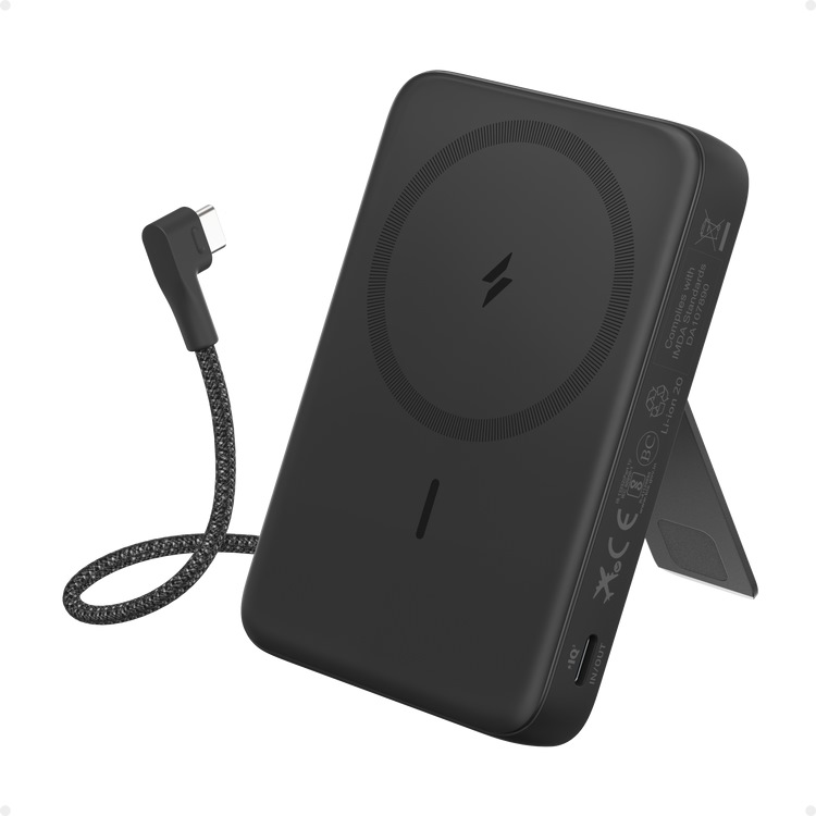 Anker Zolo Magnetic Power Bank (10K,30W,Built-in USB-C Cable) Powerbanks Schwarz | WG862316C2